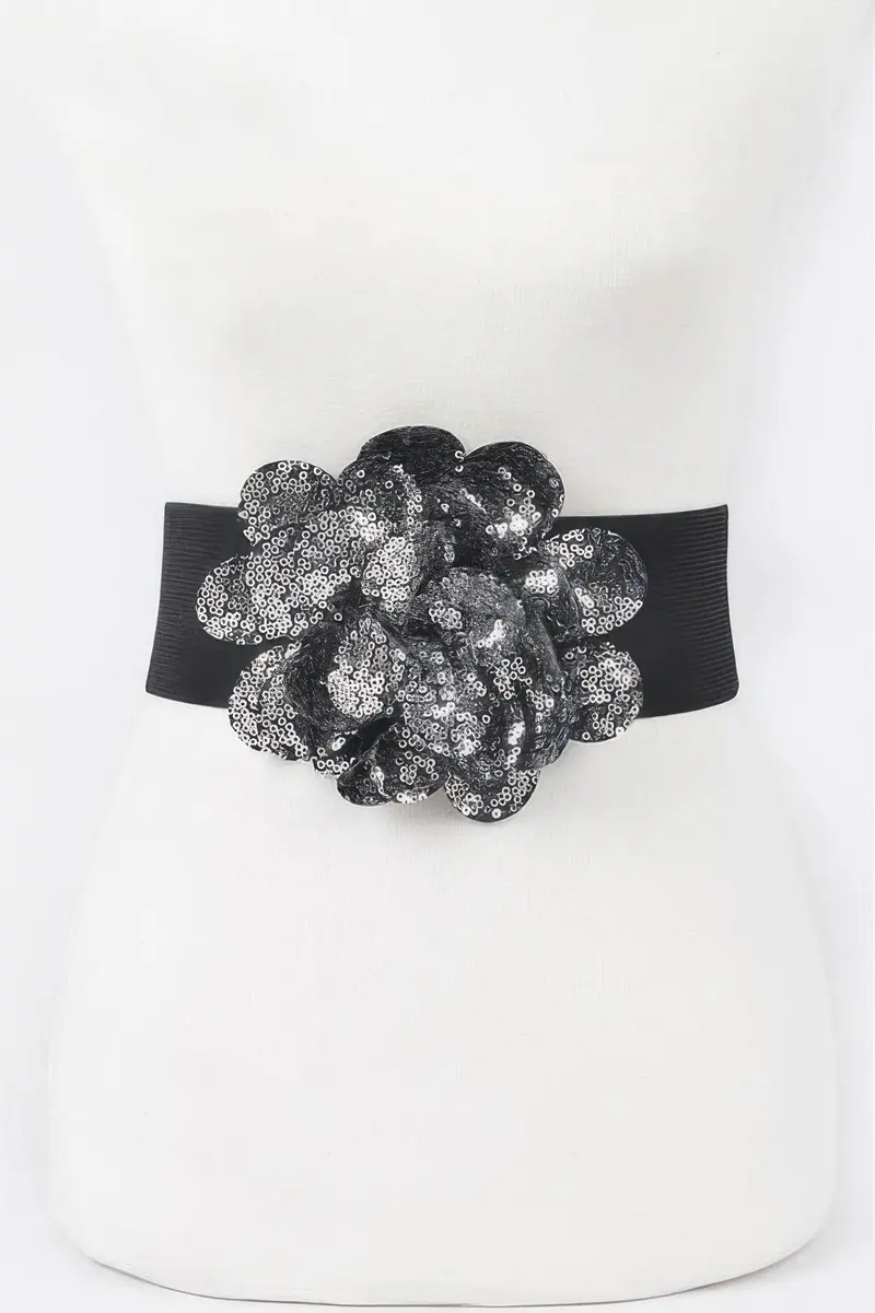 Sparkling Floral Sequin Waist Belt 1