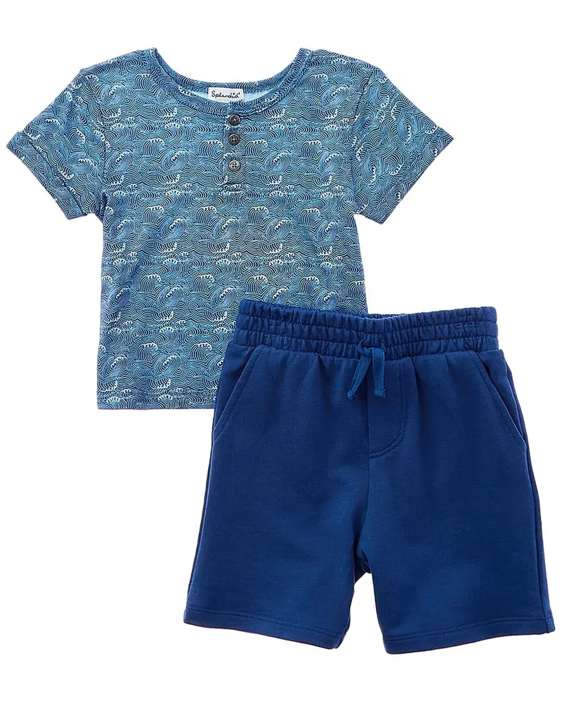 Splendid 2Pc Retro Wave Shirt & Short Set 1