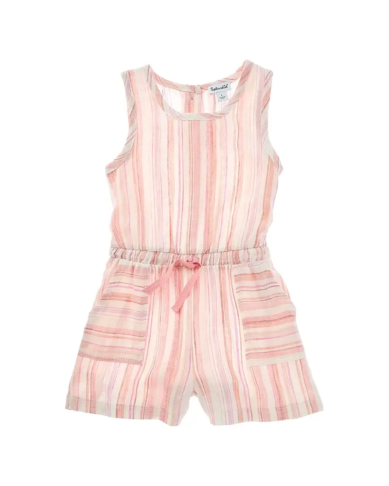Splendid Multi Stripe Linen-Blend Romper 1