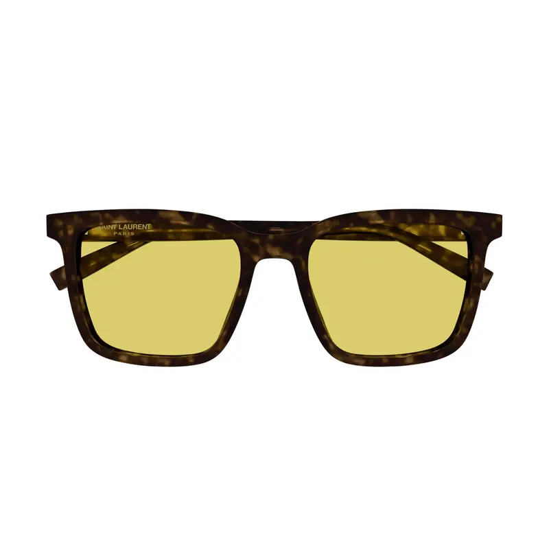 Square Frame Sunglasses In Tortoiseshell With Yellow Lenses 1