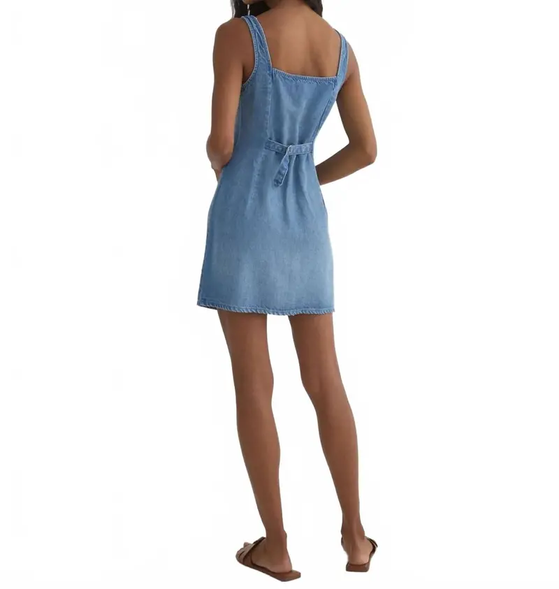 Square Neck Mini Dress In Amalfi Blue 2