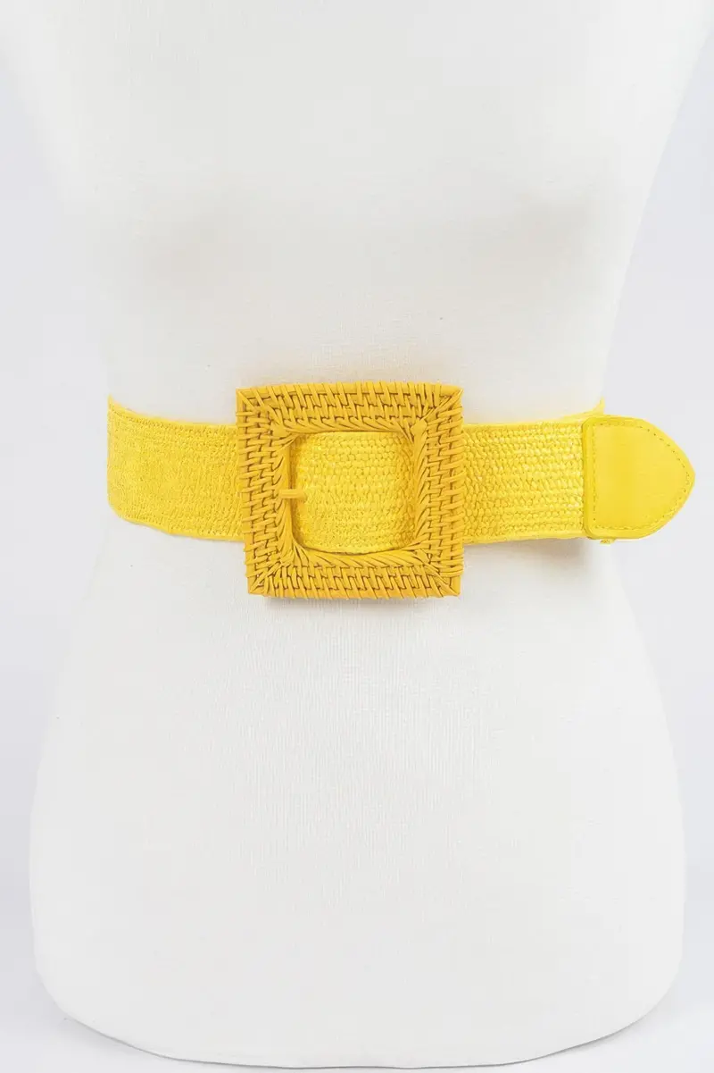 Square Straw Buckle Belt 1