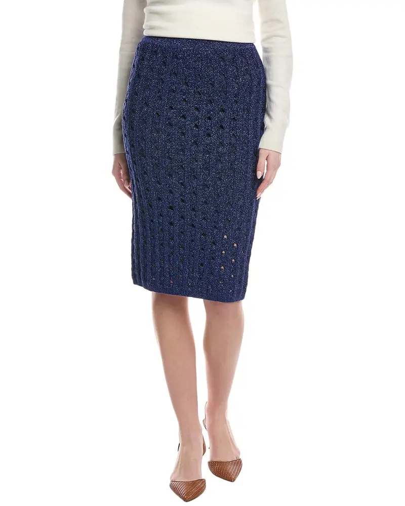 St. John Rib Crochet Knit Skirt 1
