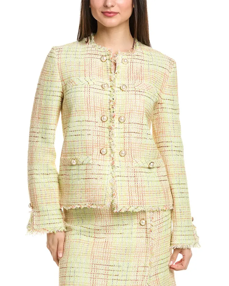 St. John Soft Prince Of Wales Plaid Jacket 1