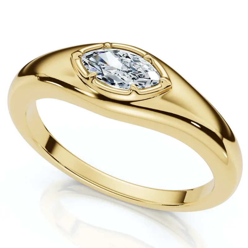 Stackable Marquise Diamond Eloise Anniversary Ring 10K Gold Lab Grown Ef/Vs 1
