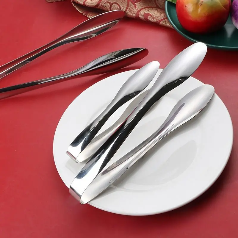 Stainless Steel Food Tongs For Kitchen And Commercial Use - Heat-Resistant Bbq Grill Tongs, Suitable For Steak, Meat And Grilling, Small Size 1