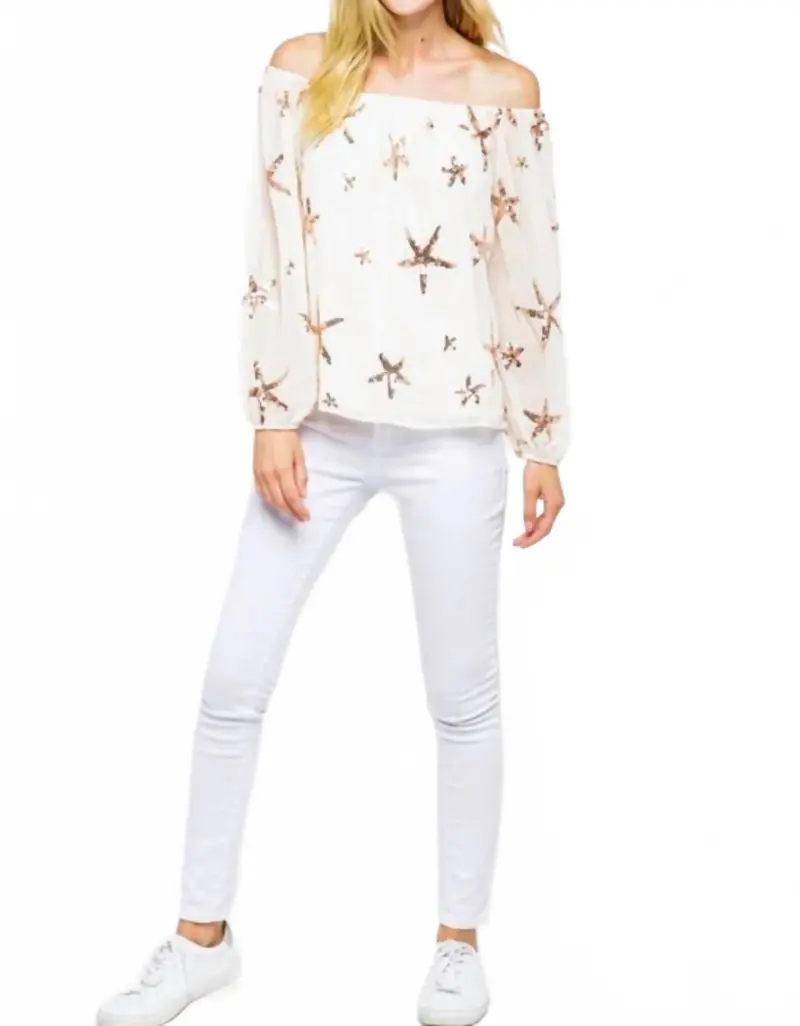 Stargaze Off The Shoulder Top In Ivory 1
