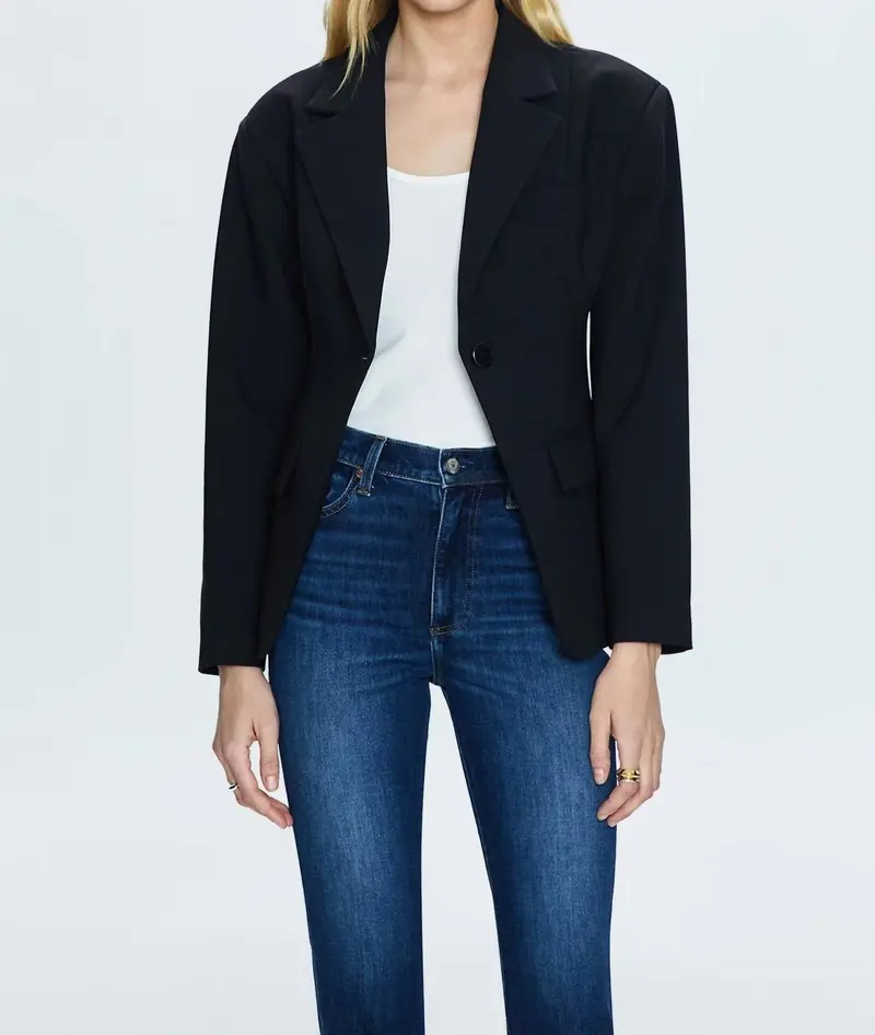 Stassi Cropped Blazer In Black 1