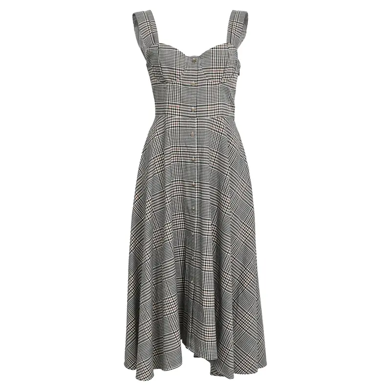 Staud Inda Midi Dress In Grey Polyester 1