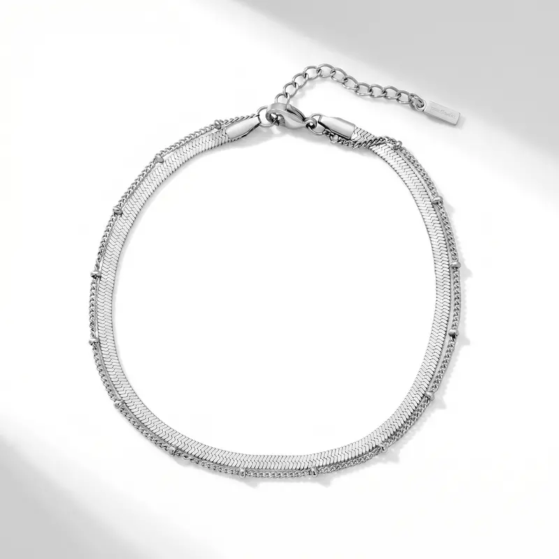Stefanie Anklet Silver Plated 9.25" With 1.5" Extender 1