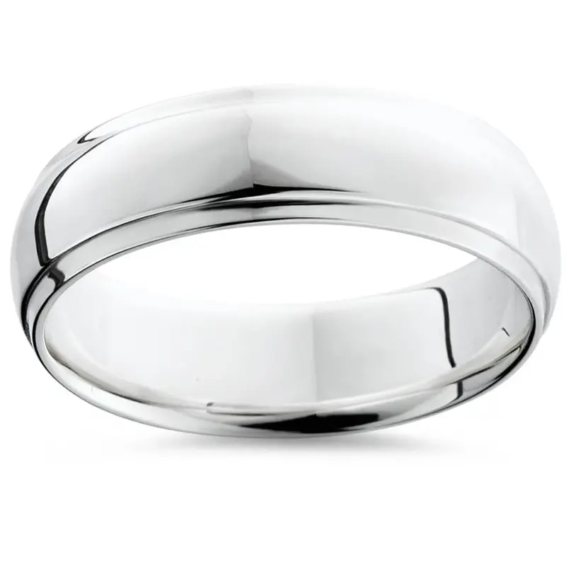 Step Cut Polished Wedding Band 950 Platinum Size Selectable 1