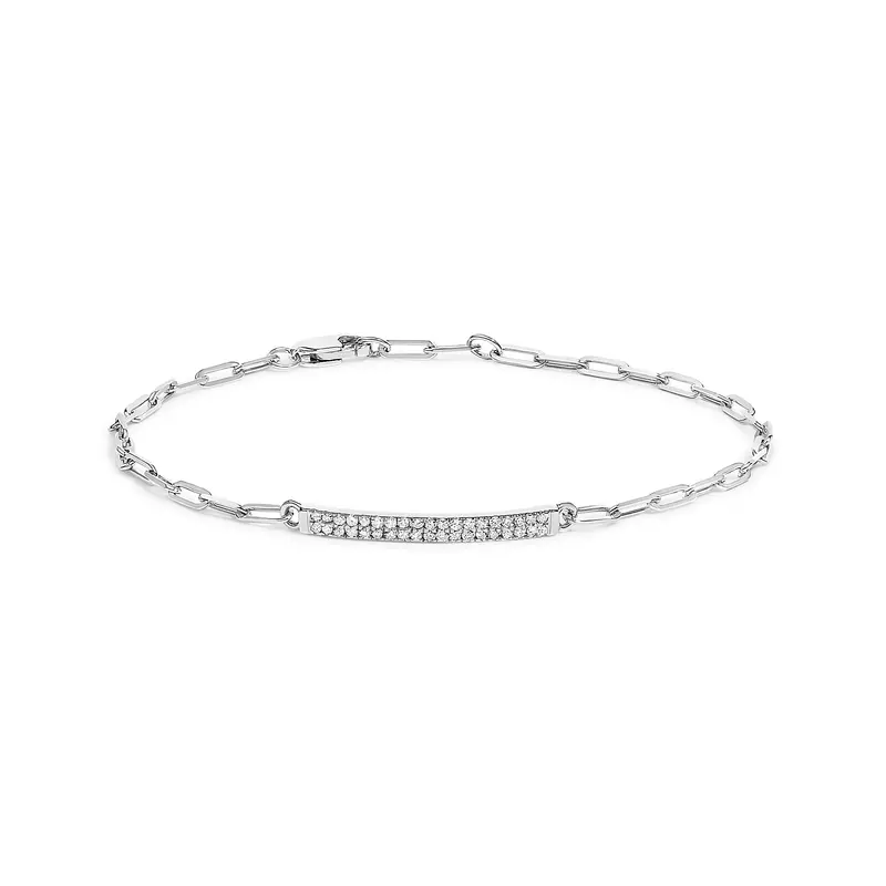 Sterling Silver 1/7 Cttw Diamond Double Row Link Tennis Bracelet 1