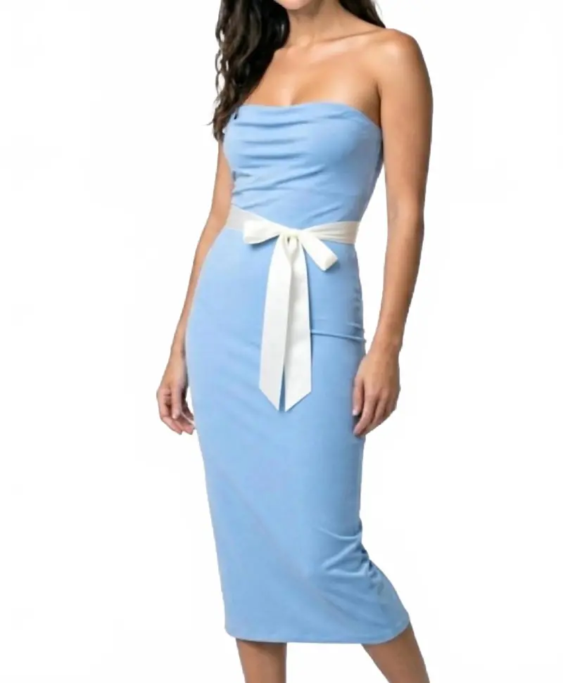 Strapless Bodycon Dress In Miku 1