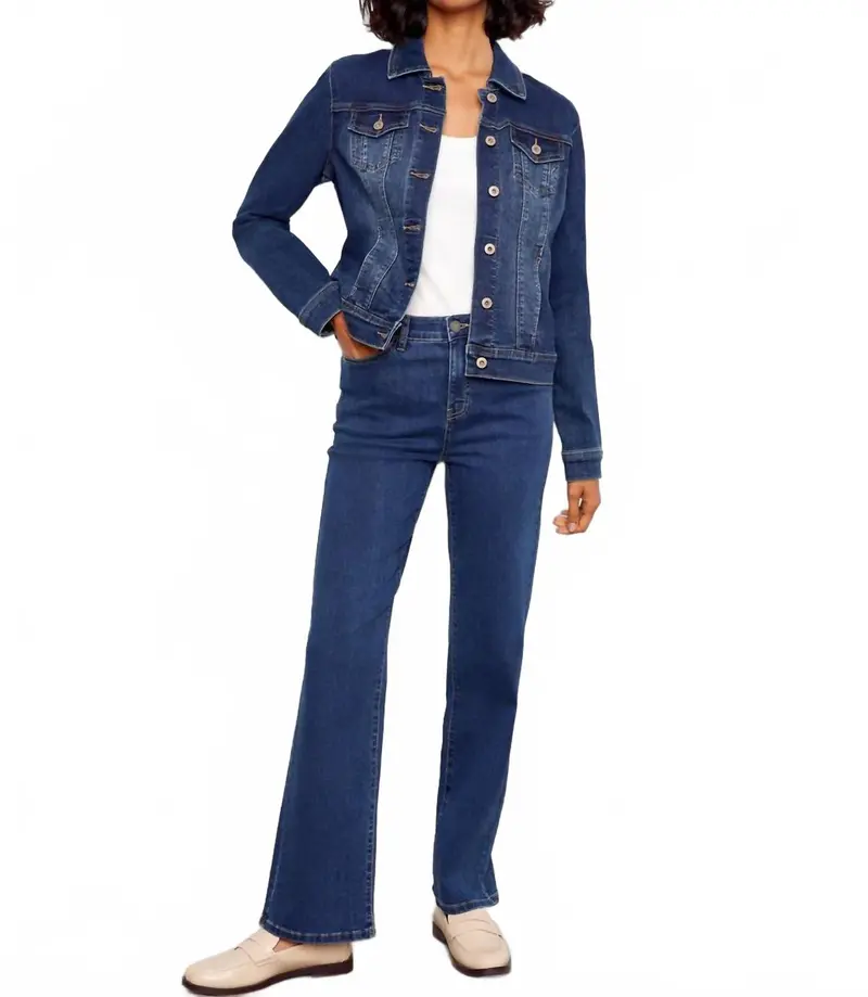 Stretch Denim Jacket In Indigo 1