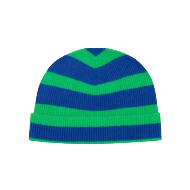 Stripe Turnback Hat In Bright Green Cobalt 1
