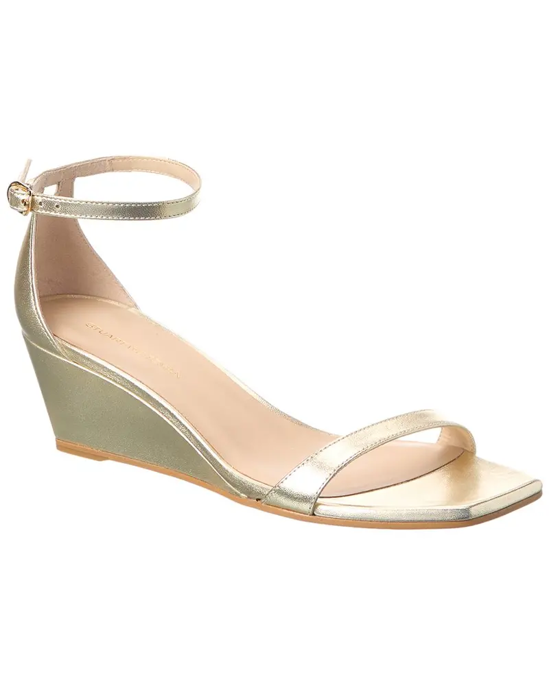 Stuart Weitzman Nudistcurve 50 Leather Wedge Sandal 1
