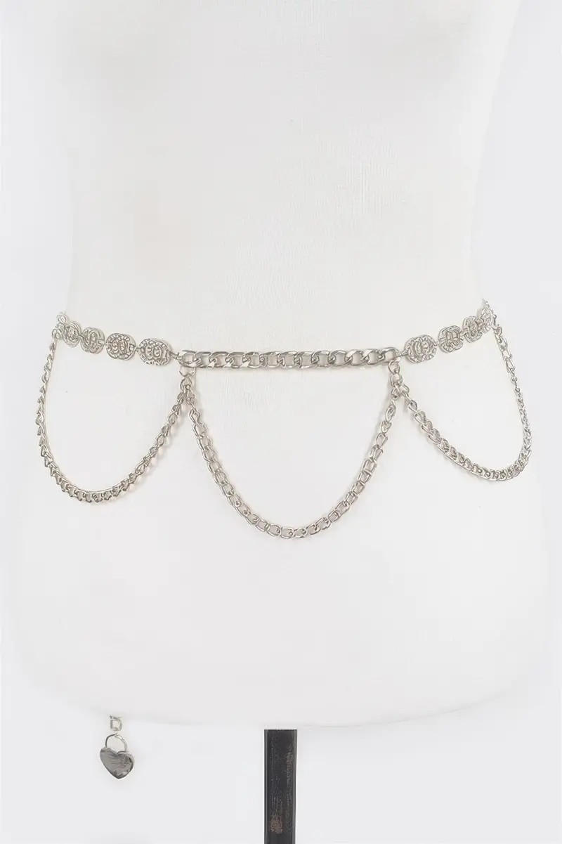 Stylish Chain Belt With Gemstone Accent 1