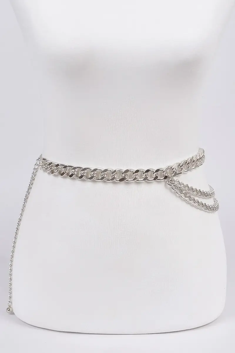 Stylish Layered Metal Chain Waist Belt 1