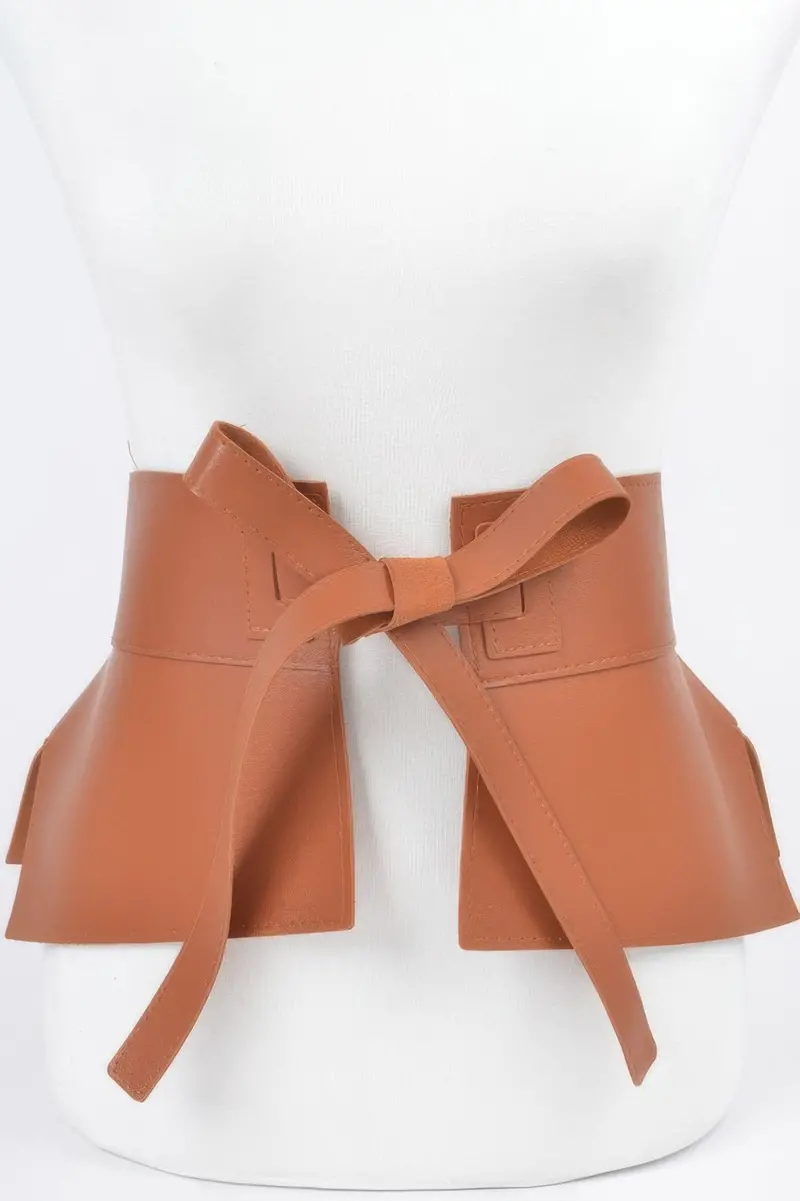 Stylish Wide Waist Belt In Faux Leather` 1