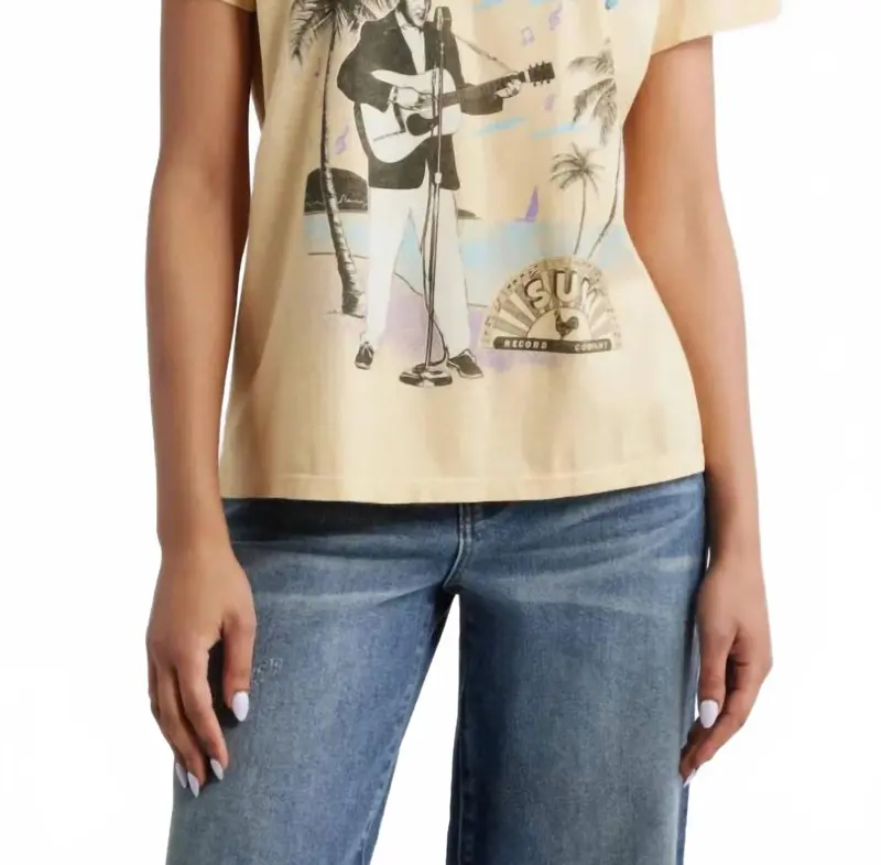 Sun Records Elvis Beach Tee In Butter Yellow 1