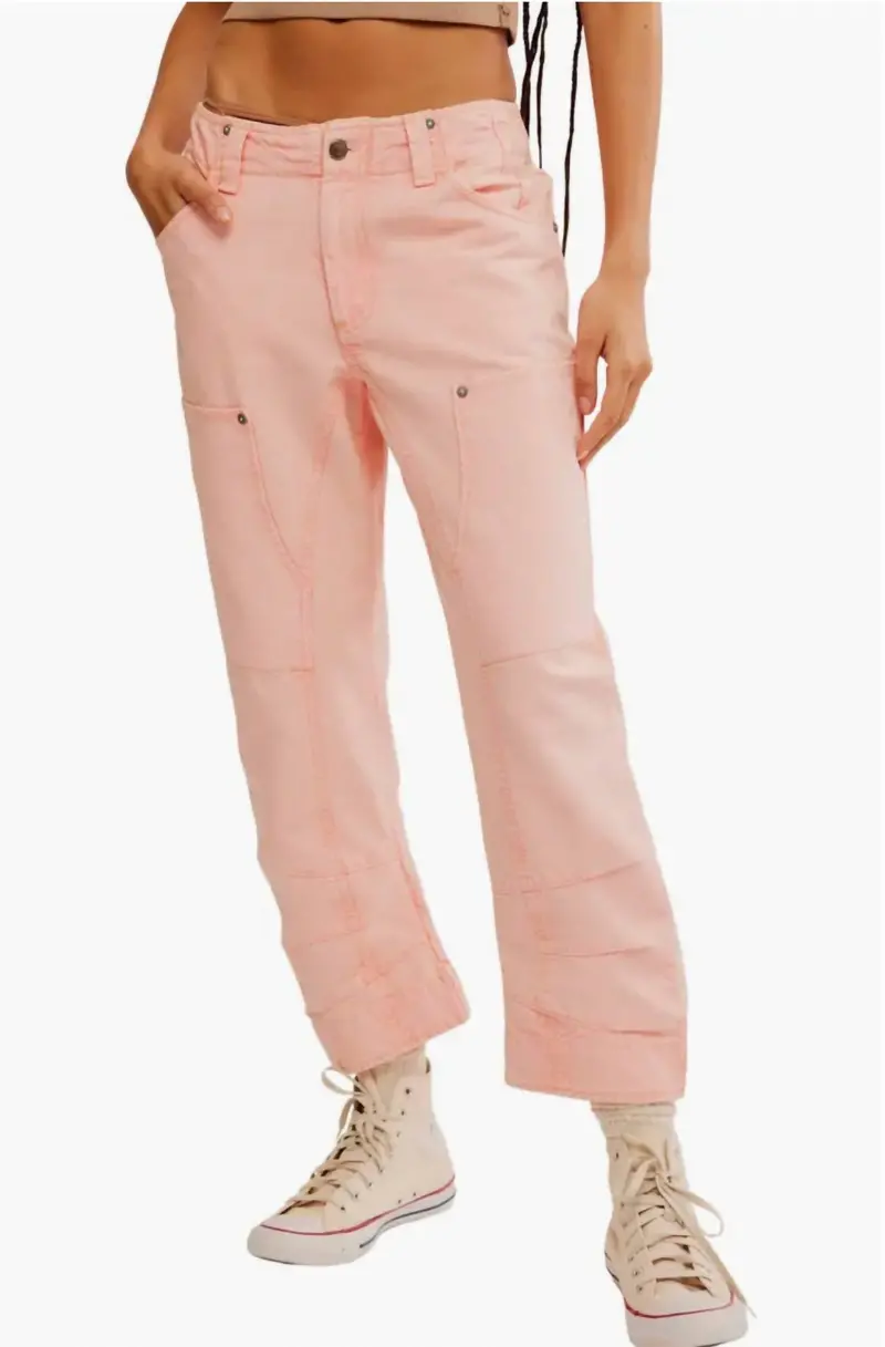Supersonic High Waist Slim Crop Jeans In Pink 1