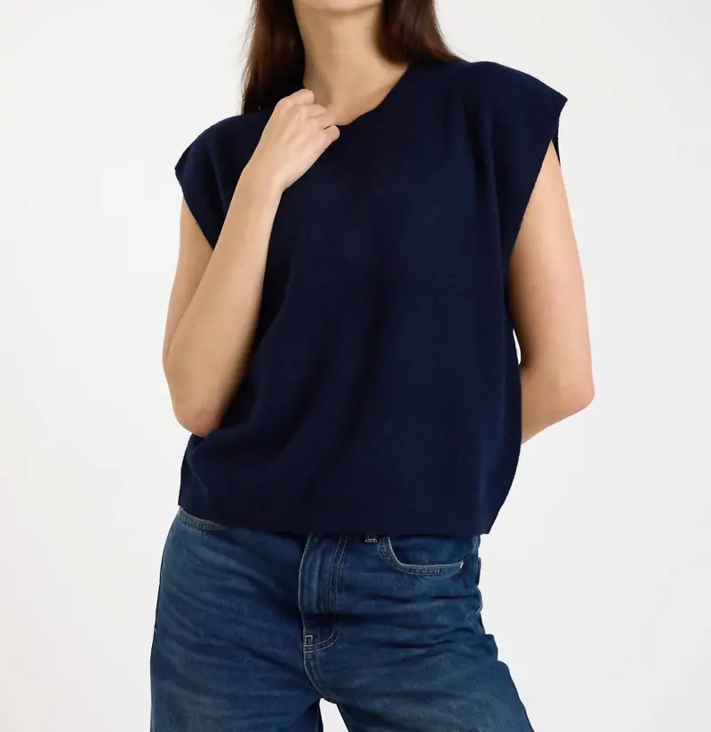 Tabby Cashmere Tank Top In Navy 1
