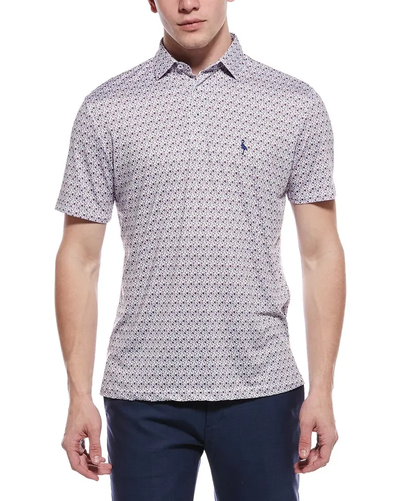 Tailorbyrd Floral Chain Printed Performance Polo Shirt 1