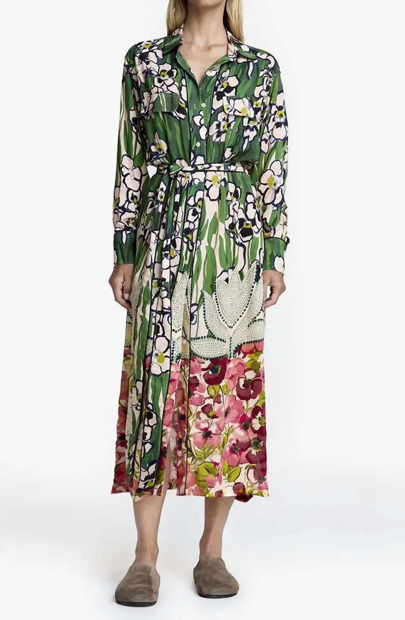 Tailored Shirt Dress In Garden Floral 1