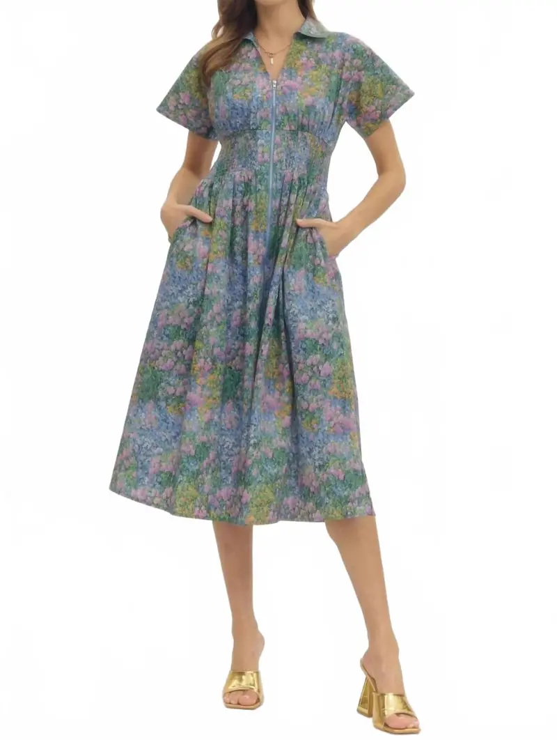 Take A Chance Midi Dress In Multicolor 1