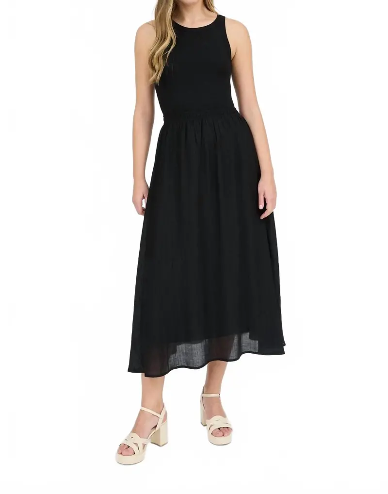 Tank Sleeveless Midi Dress In Black 1