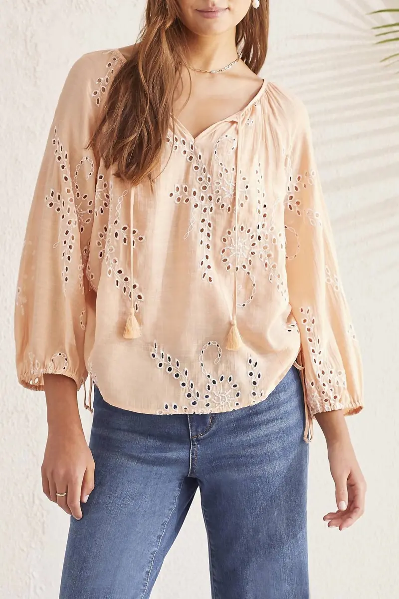 Tassel Blouse In French Oak 1