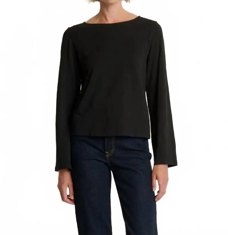 Tavin Tie Back Top In Jet Black 1
