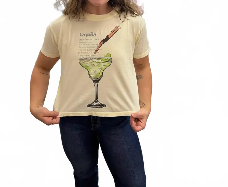 Tequila Dive Tee In Beige 1