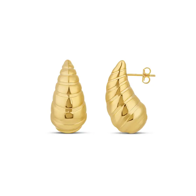 Textured Tear Drop Statement Hoop Earrings — 14K Gold Filled, Rhodium Plated, Day To Night 1