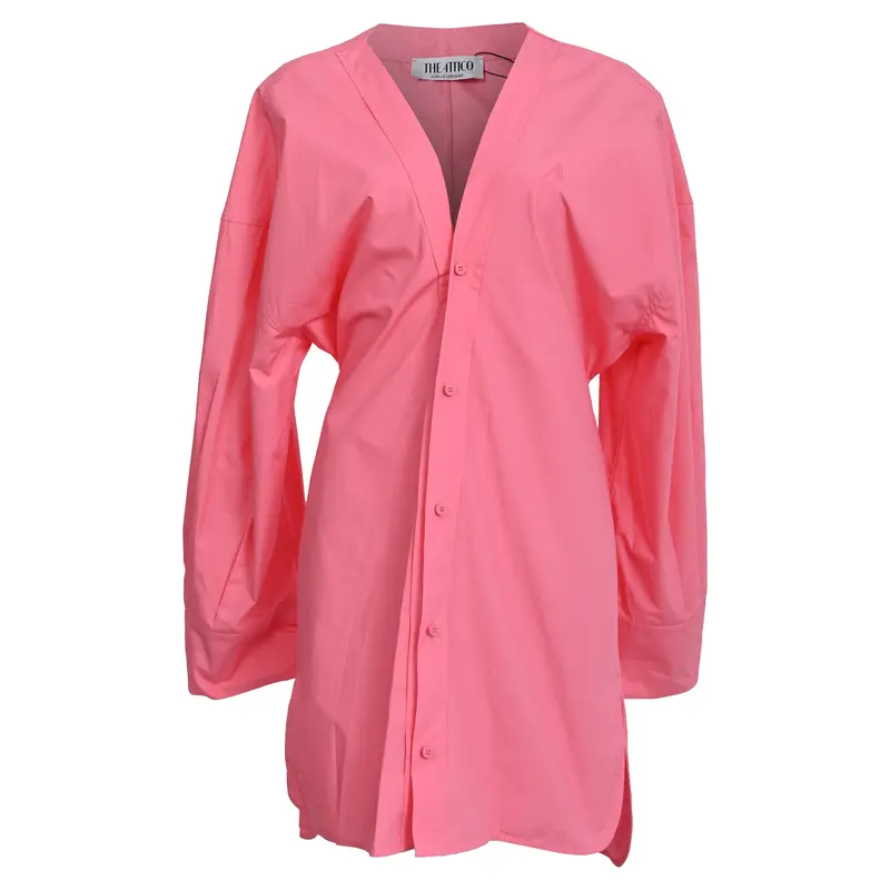 The Attico Lala Mini Dress In Pink Cotton 1