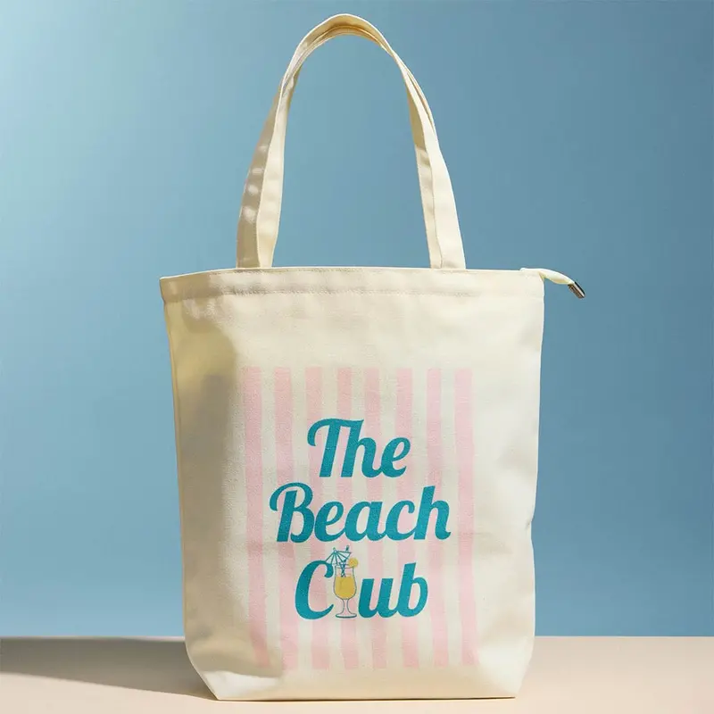 The Beach Club Message Print Everyday Carry Tote Bag 1