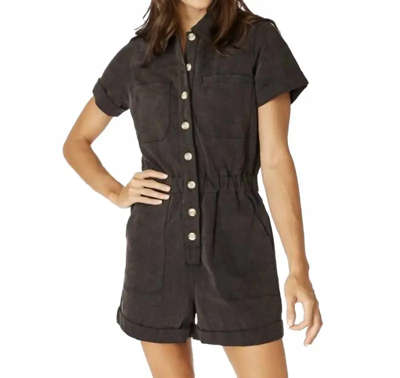 The Gators Denim Romper In Black 1