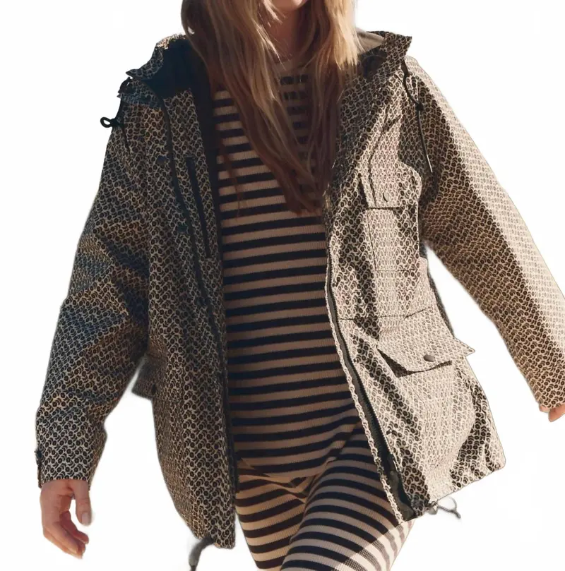 The Headland Raincoat In Shadow Floral 1