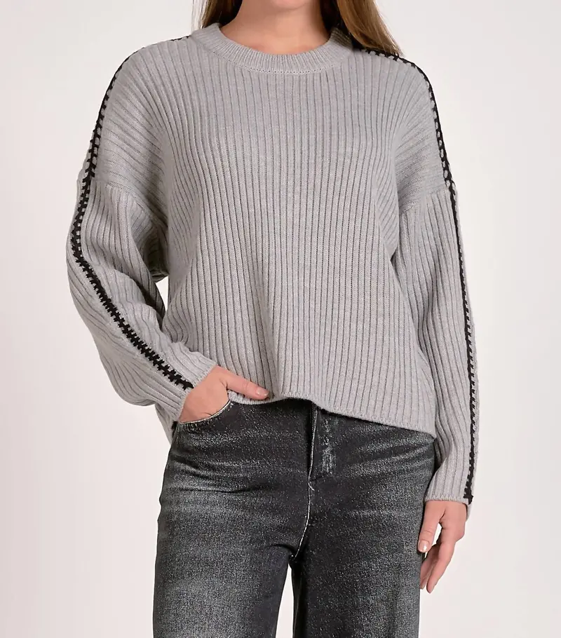 The Hunley Sweater In Grey/ Black 1