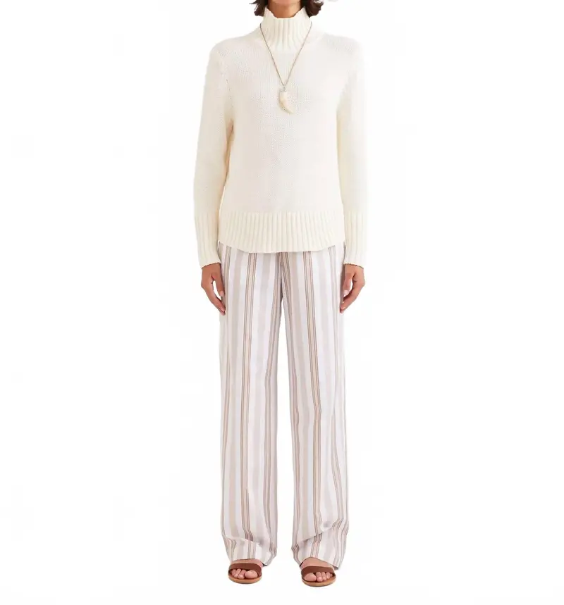 The Louis Turtleneck Sweater In Cream 1