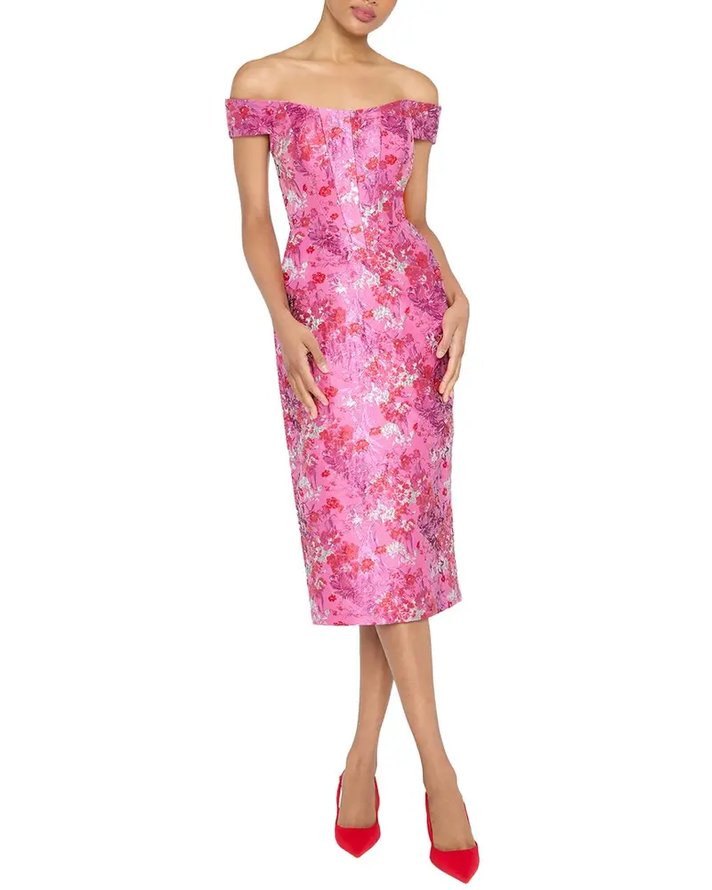 Theia Chantel Off Shoulder Dress 1