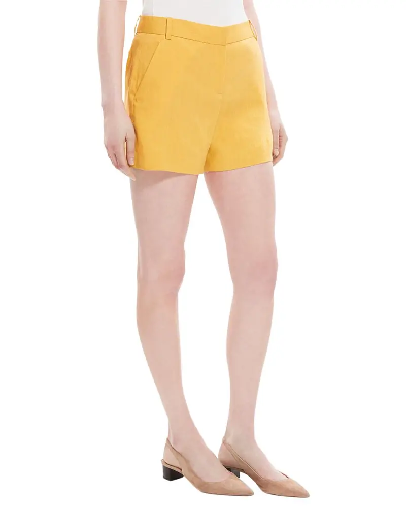 Theory Lynie Sleek Linen-Blend Short 1
