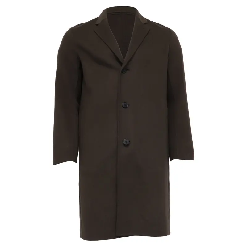 Theory Single-Breasted Coat In Brown Wool 1
