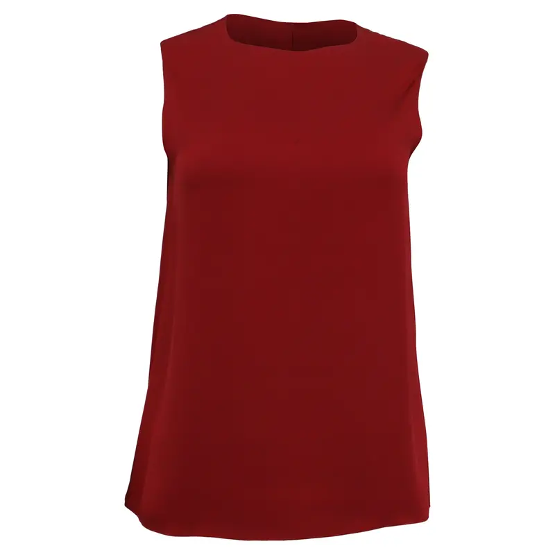 Theory Sleeveless Tank Top In Burgundy Silk 1