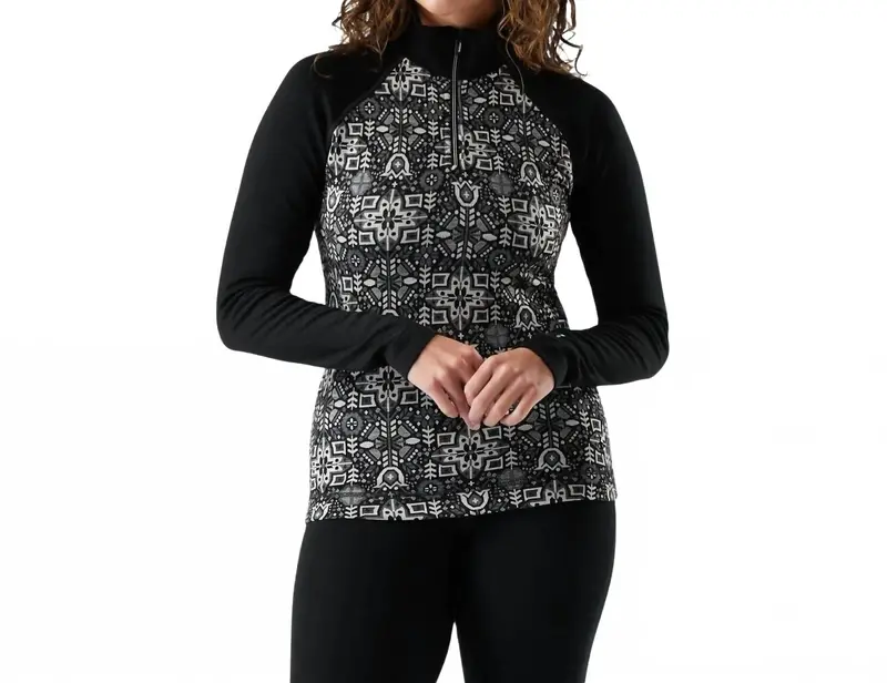 Thermal Merino 1/4 Zip Top In Black Decor 1