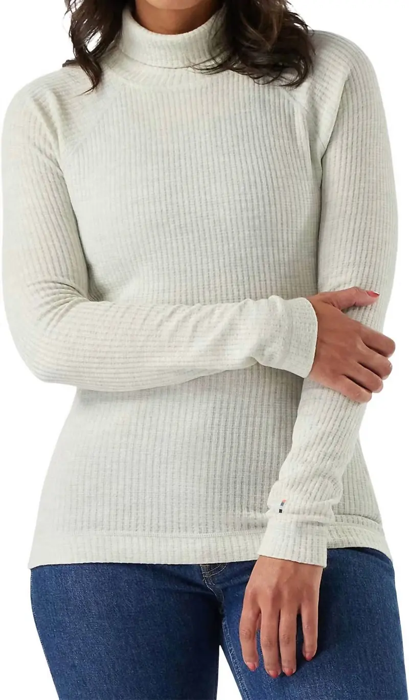 Thermal Merino Turtleneck Top In Ash Heather 1