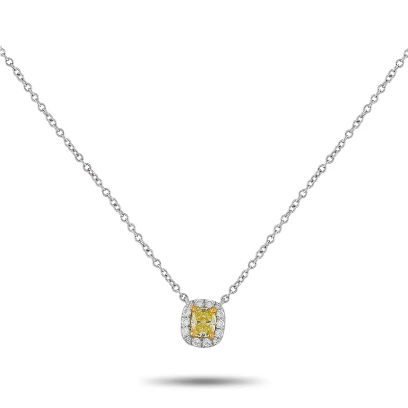 Tiffany & Co. Soleste Platinum And 18K Yellow Gold Diamond Pendant Necklace #5166 1