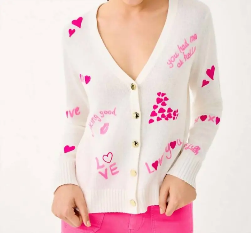 Tippery Cardigan In Coconut Valentines Day 1