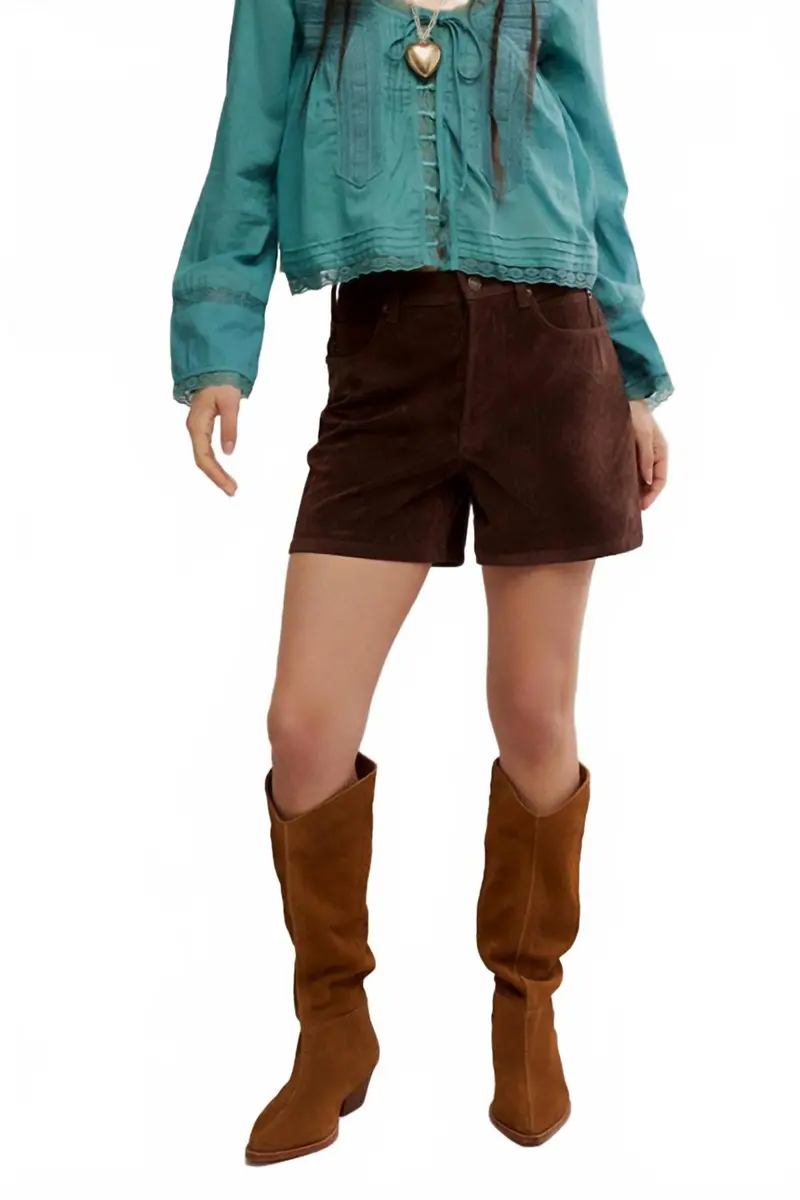 Tippi Vegan Suede Short In Brown 1