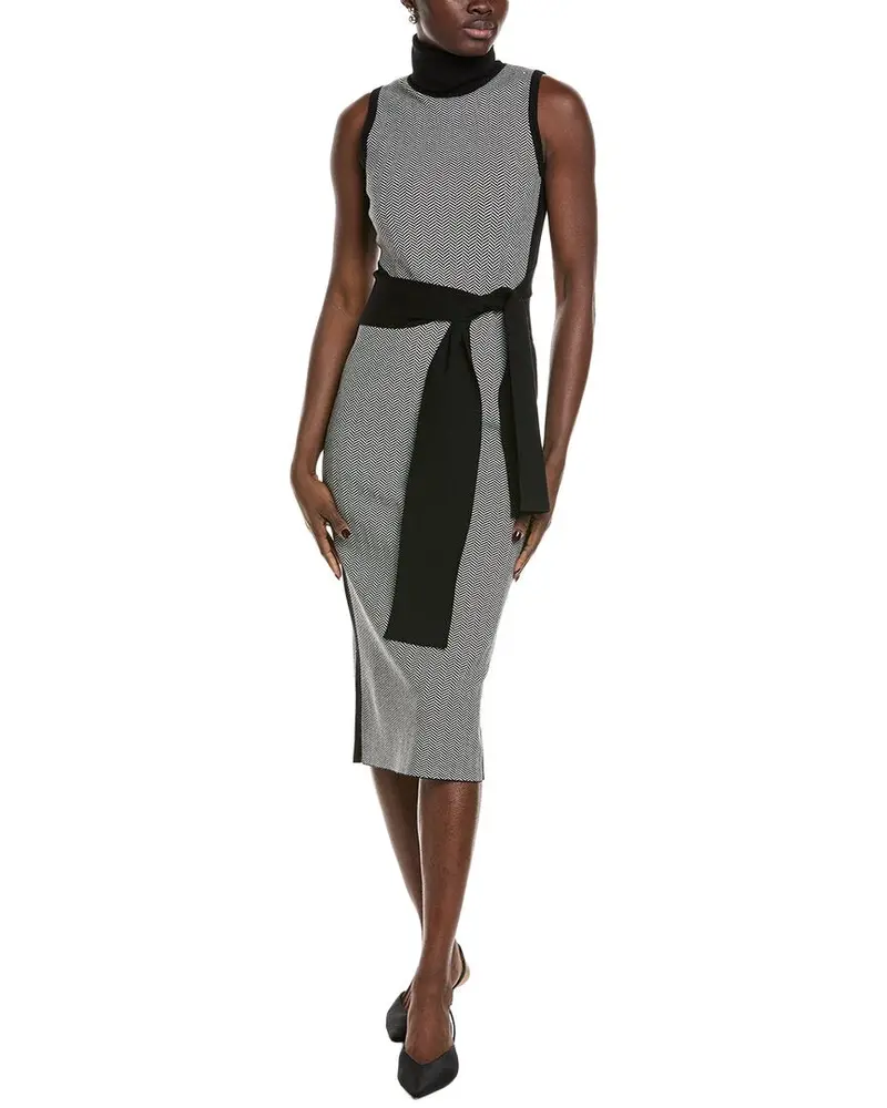 Toccin Peggy Turtleneck Tie-Front Sweaterdress 1